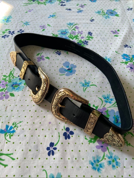 B-Low the Belt Accessories - B-Low The Belt: Black/Gold Bri Bri Belt - Large
